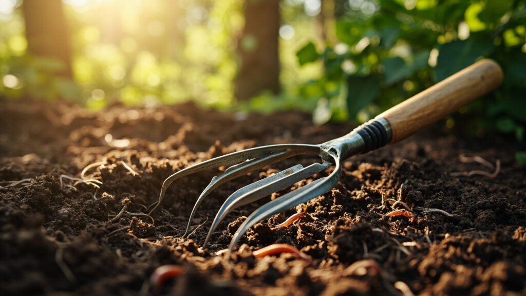 Choisir la fourche de jardinage idéale pour un sol vivant sans aucun texte