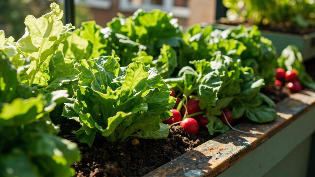 Légumes qui poussent rapidement pour potager et balcon sans aucun texte