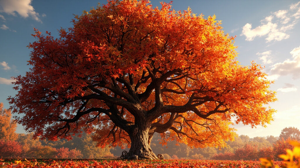 Liquidambar styraciflua : arbre ornemental au feuillage automnal sans aucun texte